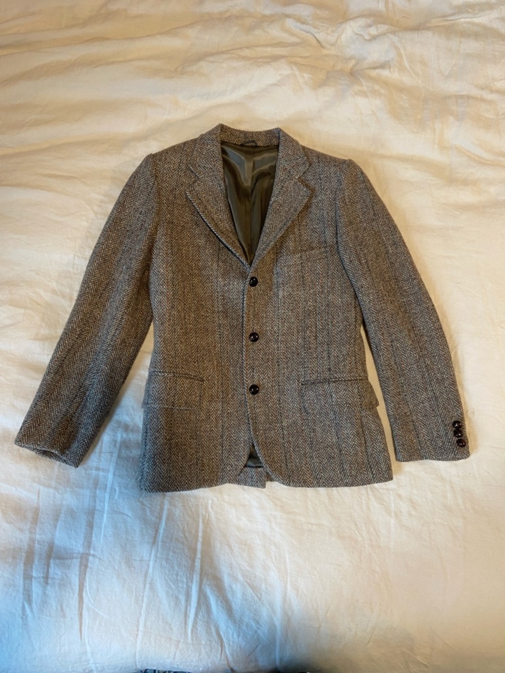 Classic Brown Herringbone Tweed Sport Coat - Versatile Men's Blazer